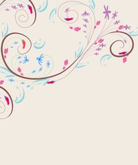Fototapeta na wymiar doodle florals vintage background
