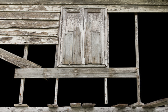 Walls, old wooden windows