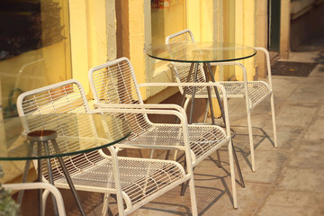 Chair set in a park