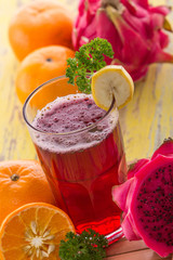 Red Dragon fruit  and Orange Smoothie