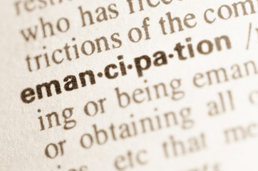 Dictionary definition of word emancipation - obrazy, fototapety, plakaty
