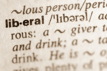 Dictionary definition of word liberal