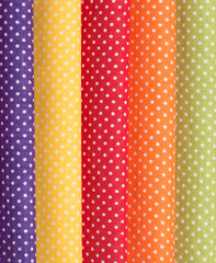cotton fabric with white polka dots