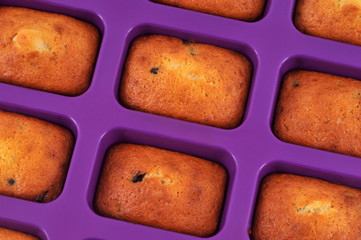 Petits cakes dans un moule en silicone