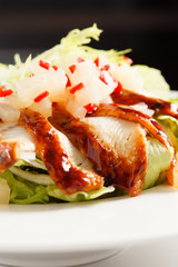 salad with smoked eel