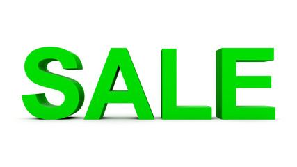 SALE - green 3d letters isolated on white