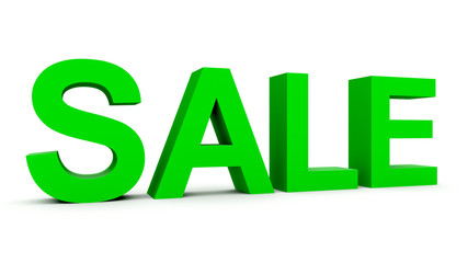 SALE - green 3d letters isolated on white