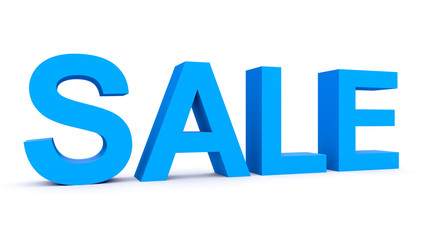 SALE - blue 3d letters isolated on white