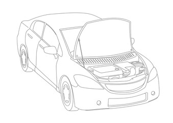 Generic vehicle line drawing illustration