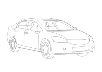 Generic vehicle line drawing illustration