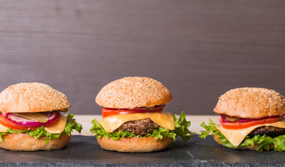 Closeup of classic burger