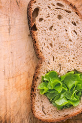 fresh rye bread and green salad