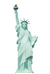 Statue of Liberty on the white background of polygonal