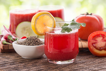 Red Vegetables and herbs Smoothie