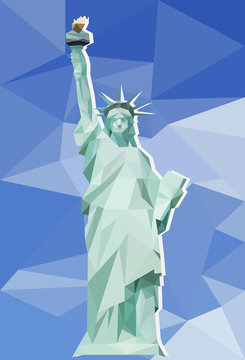 Statue of Liberty with the background of polygonal