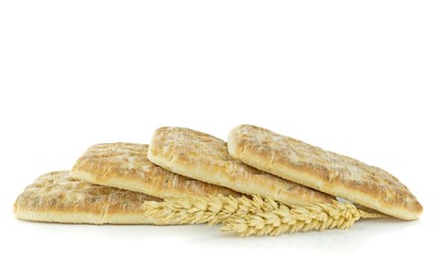 Slices of Swedish soft bread on a white background