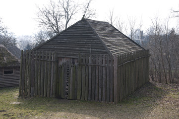 Fototapeta na wymiar old wooden house - medieval