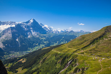 Fototapeta na wymiar Panorama view of Eiger and otehr peaks