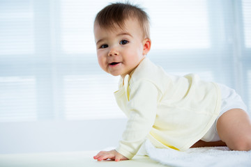 Happy crawling baby.