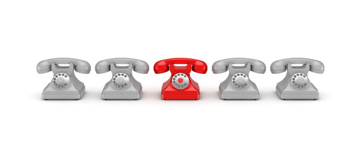 3d rendered retro telephone.