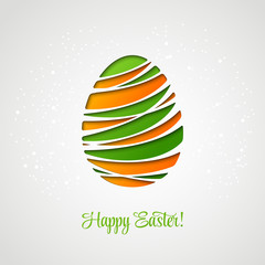 Happy Easter card decorated paper egg