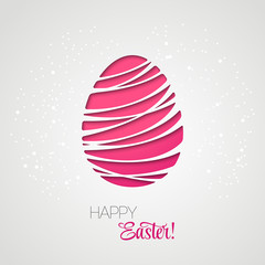 Happy Easter card decorated paper egg