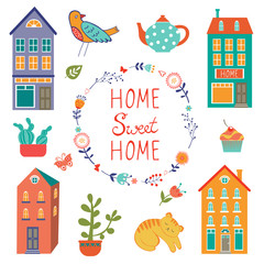 Home sweet home colorful set
