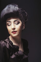 beautiful woman with stylish hairstyle