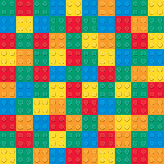 Building toy bricks. Seamless pattern