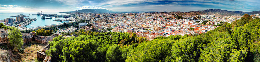 Fototapeta na wymiar Panoramic view of Malaga city. Spain