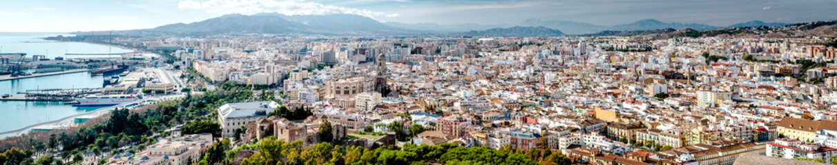 Fototapeta na wymiar Panoramic view of Malaga city. Spain