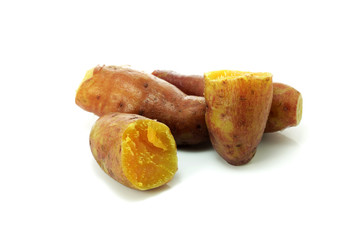 Whole purple yams photographed