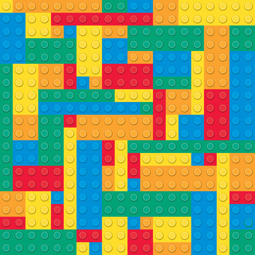 Building toy bricks. Seamless pattern