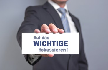 Fokus auf das Wichtige