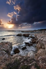 Sicilian coast at sunset