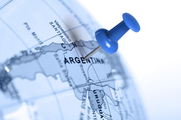 Location Argentina. Blue pin on the map. - 80006935