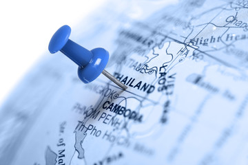 Location Thailand. Blue pin on the map.