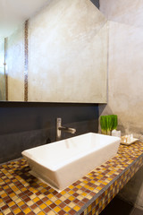 cement interior style in restroom