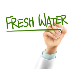 doctor writing fresh water words