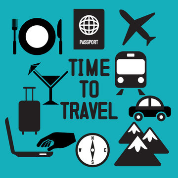 Traveling and transport icons