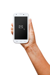 Modern smartphone in hand.