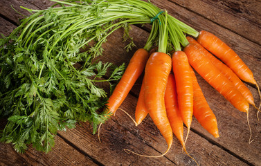 Bunch of fresh organic carrots.