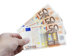 Hand mit 150 €