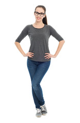 Casual young woman standing