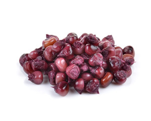 purple corn seeds  on white background