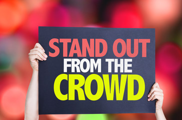 Stand Out From the Crowd card with bokeh background