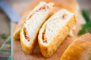 baked bread stuffed with cheese