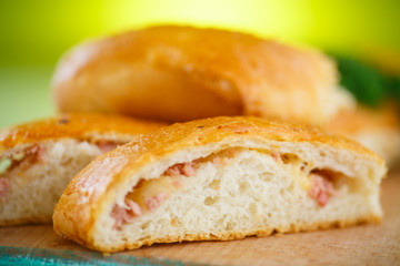 baked bread stuffed with cheese