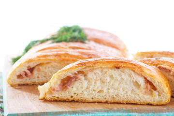 baked bread stuffed with cheese