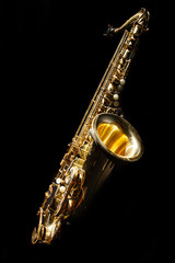 Saxophone isolated on black background